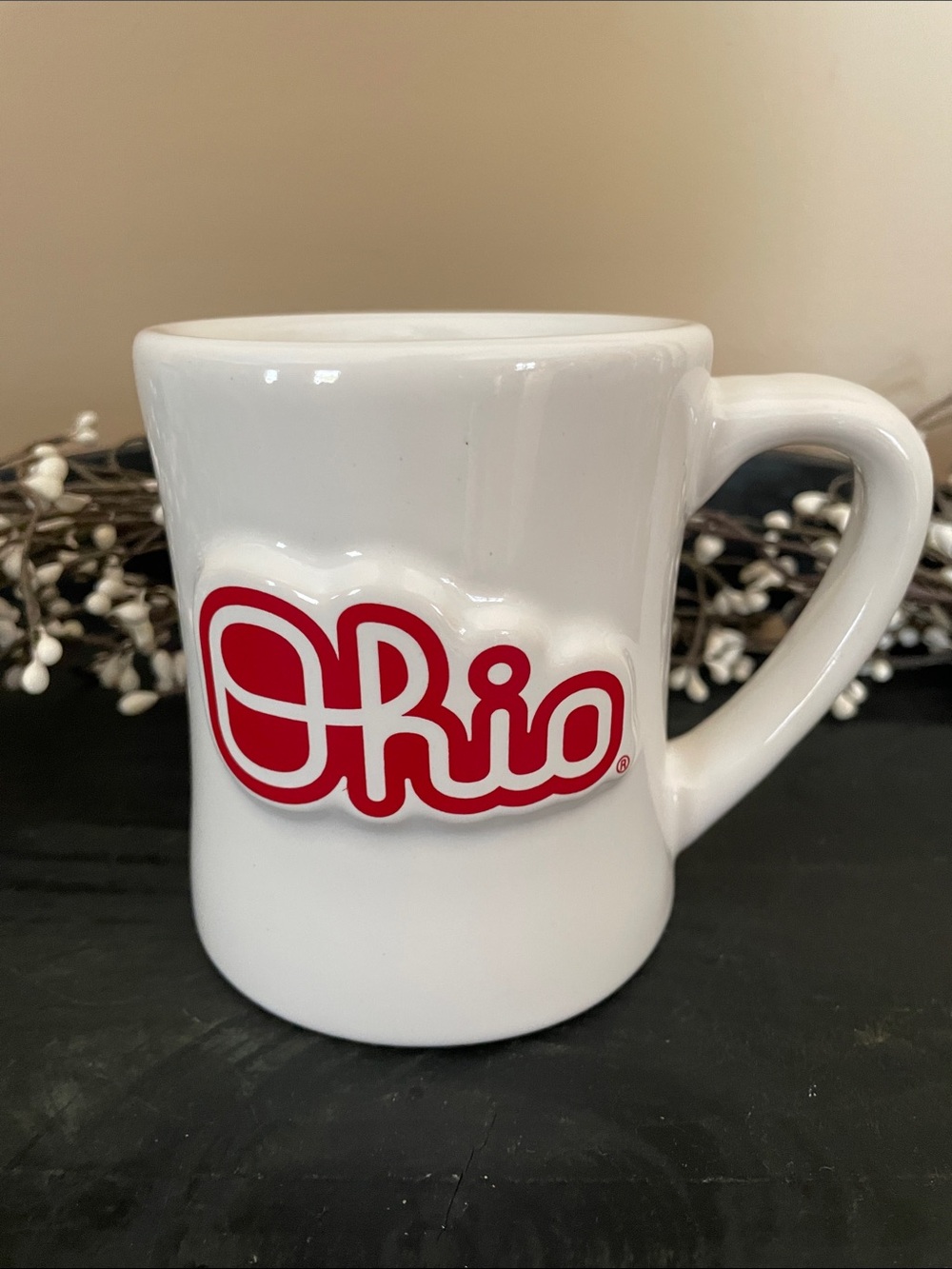 Ohio State “Script Ohio” Ceramic Mug with Raised Writing. Sturdy, Solid Mug.